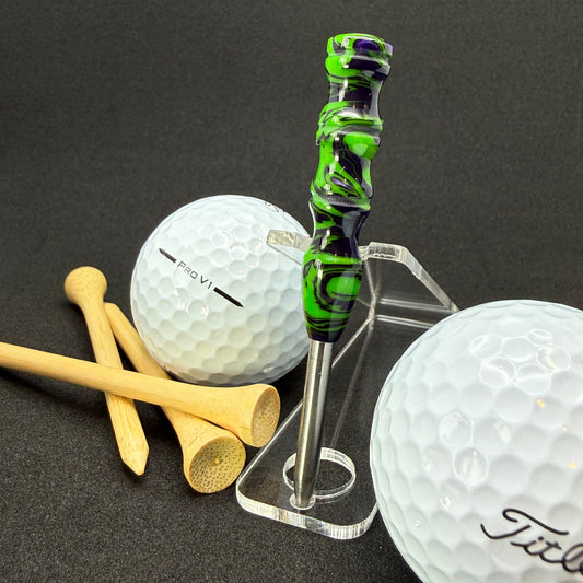 Handmade colorful titainum & acrylic golf divot repair tool for fixing pitch marks