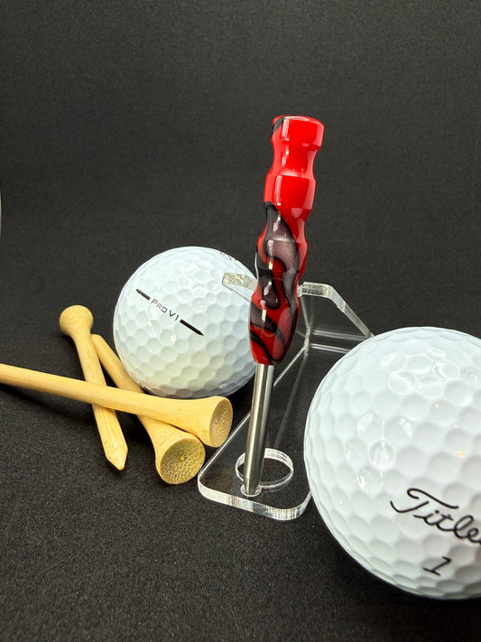 Handmade colorful titainum & acrylic golf divot repair tool for fixing pitch marks