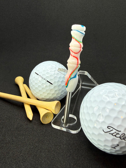 Handmade colorful titainum & acrylic golf divot repair tool for fixing pitch marks