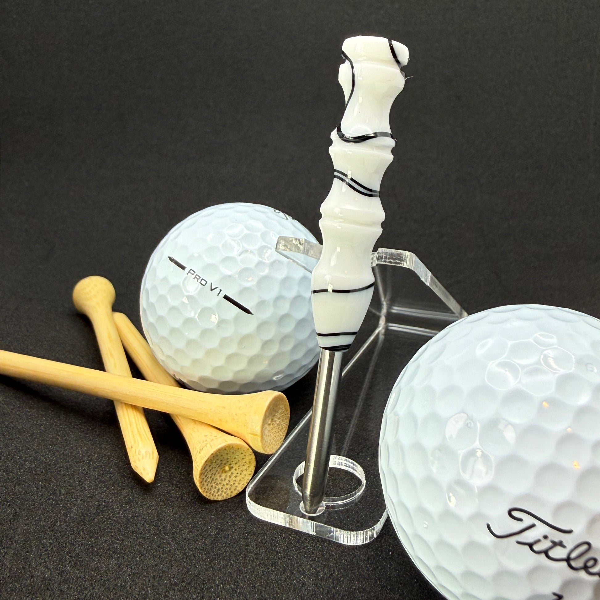 Handmade colorful titainum & acrylic golf divot repair tool for fixing pitch marks