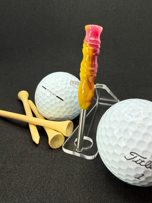 Handmade colorful titainum & acrylic golf divot repair tool for fixing pitch marks