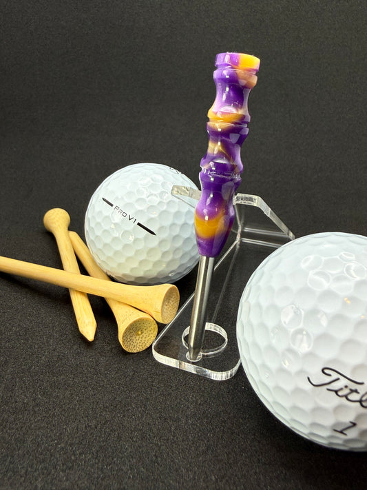 Handmade colorful titainum & acrylic golf divot repair tool for fixing pitch marks