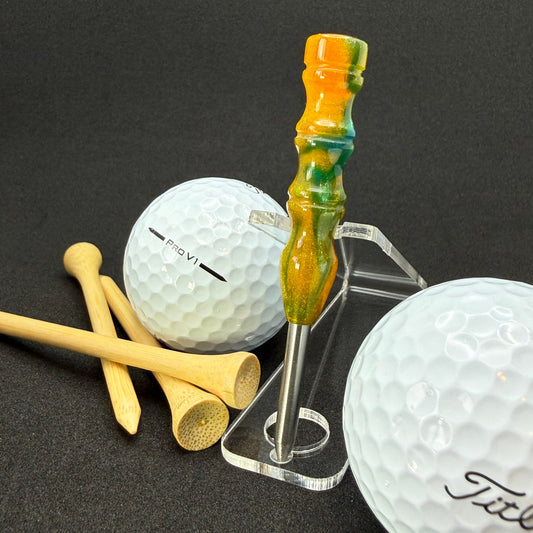 Handmade colorful titainum & acrylic golf divot repair tool for fixing pitch marks