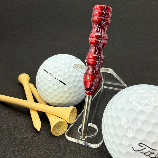 Handmade colorful titainum & acrylic golf divot repair tool for fixing pitch marks