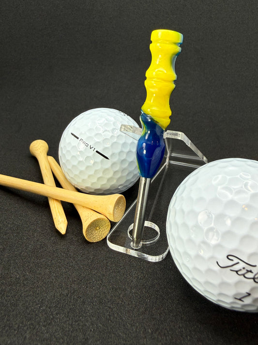 Handmade colorful titainum & acrylic golf divot repair tool for fixing pitch marks