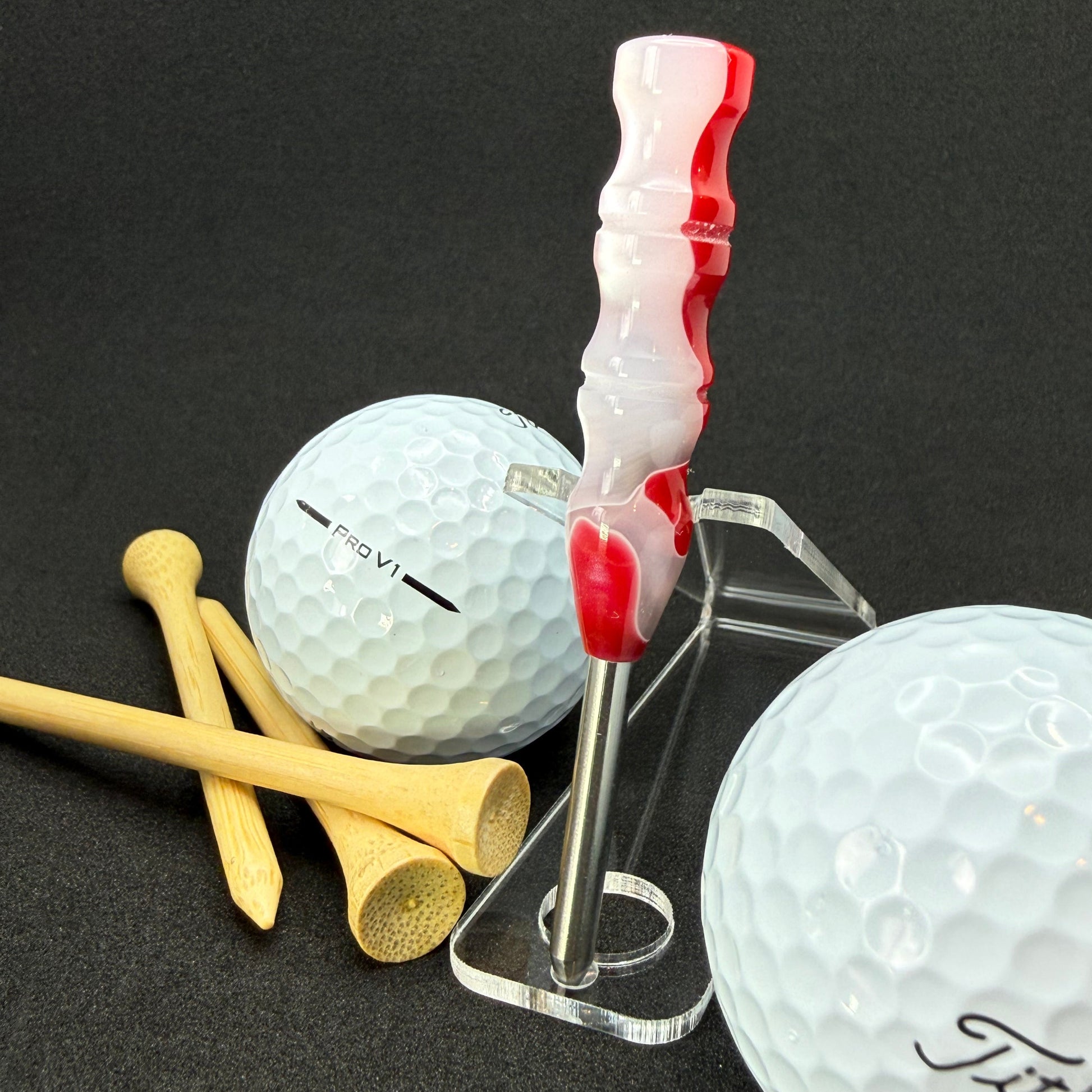 Handmade colorful titainum & acrylic golf divot repair tool for fixing pitch marks