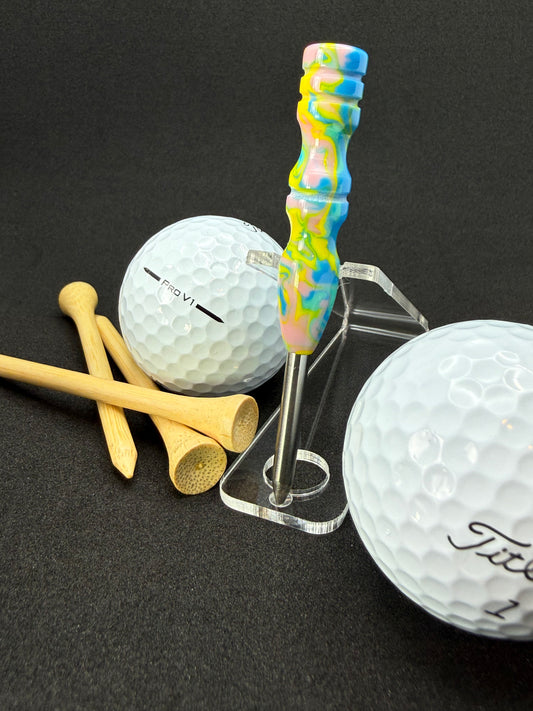 Handmade colorful titainum & acrylic golf divot repair tool for fixing pitch marks