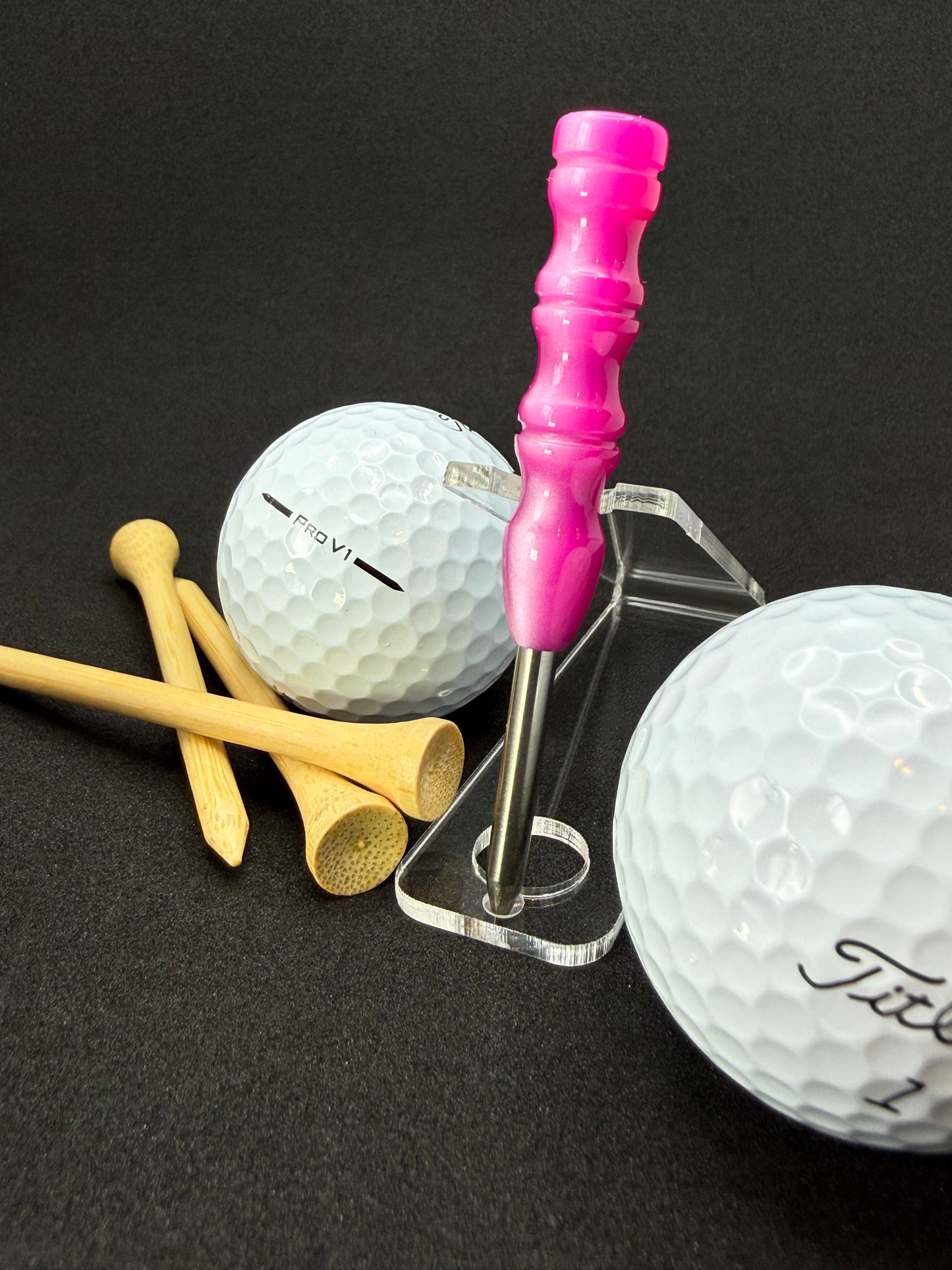 Handmade colorful titainum & acrylic golf divot repair tool for fixing pitch marks