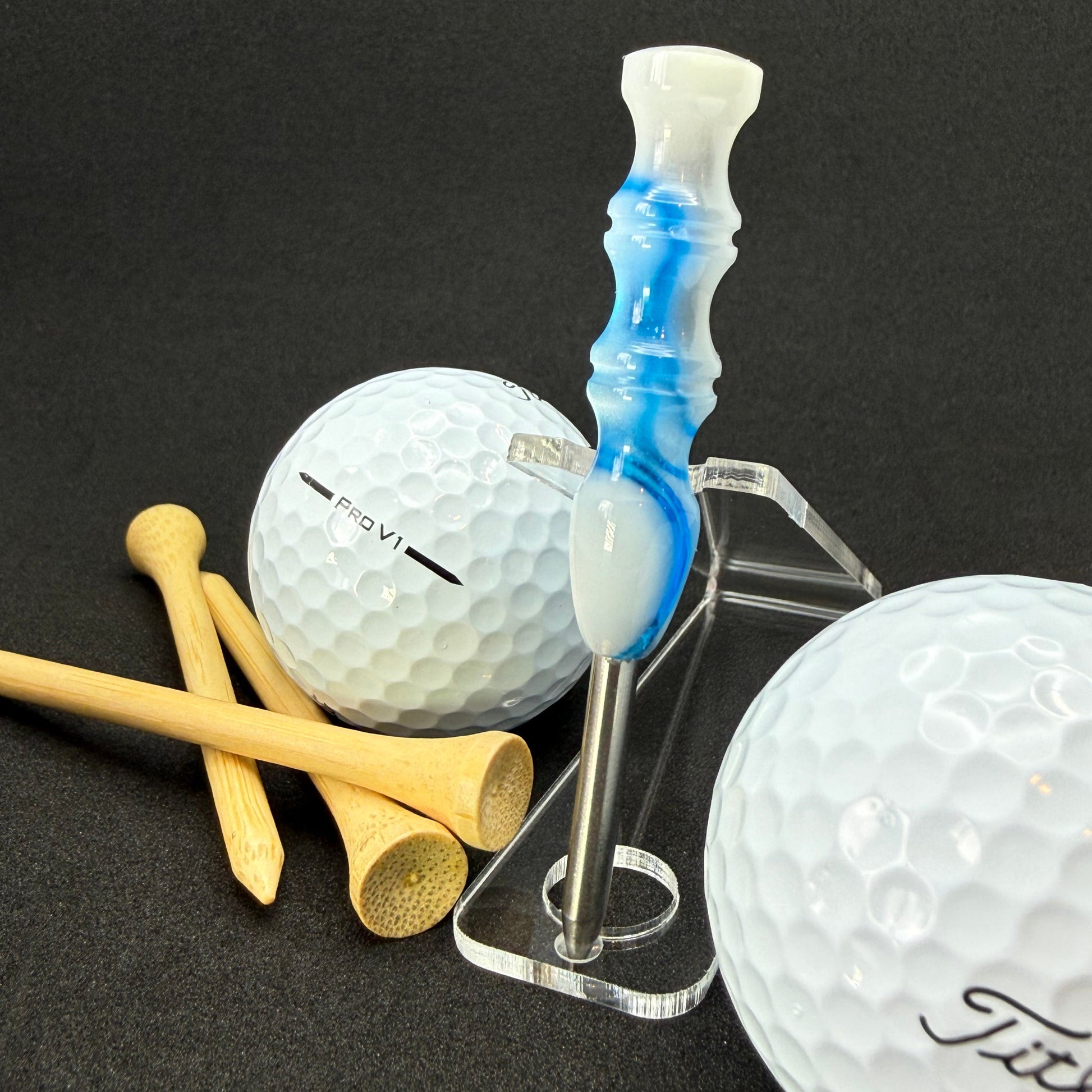 Handmade colorful titainum & acrylic golf divot repair tool for fixing pitch marks