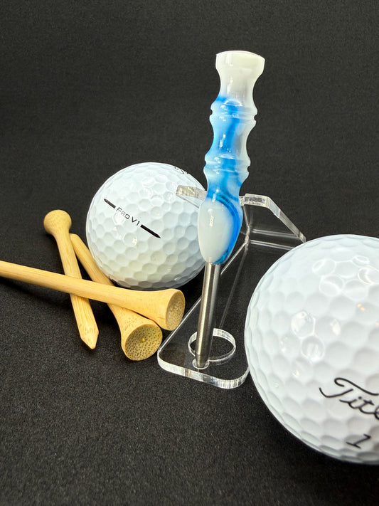 Handmade colorful titainum & acrylic golf divot repair tool for fixing pitch marks