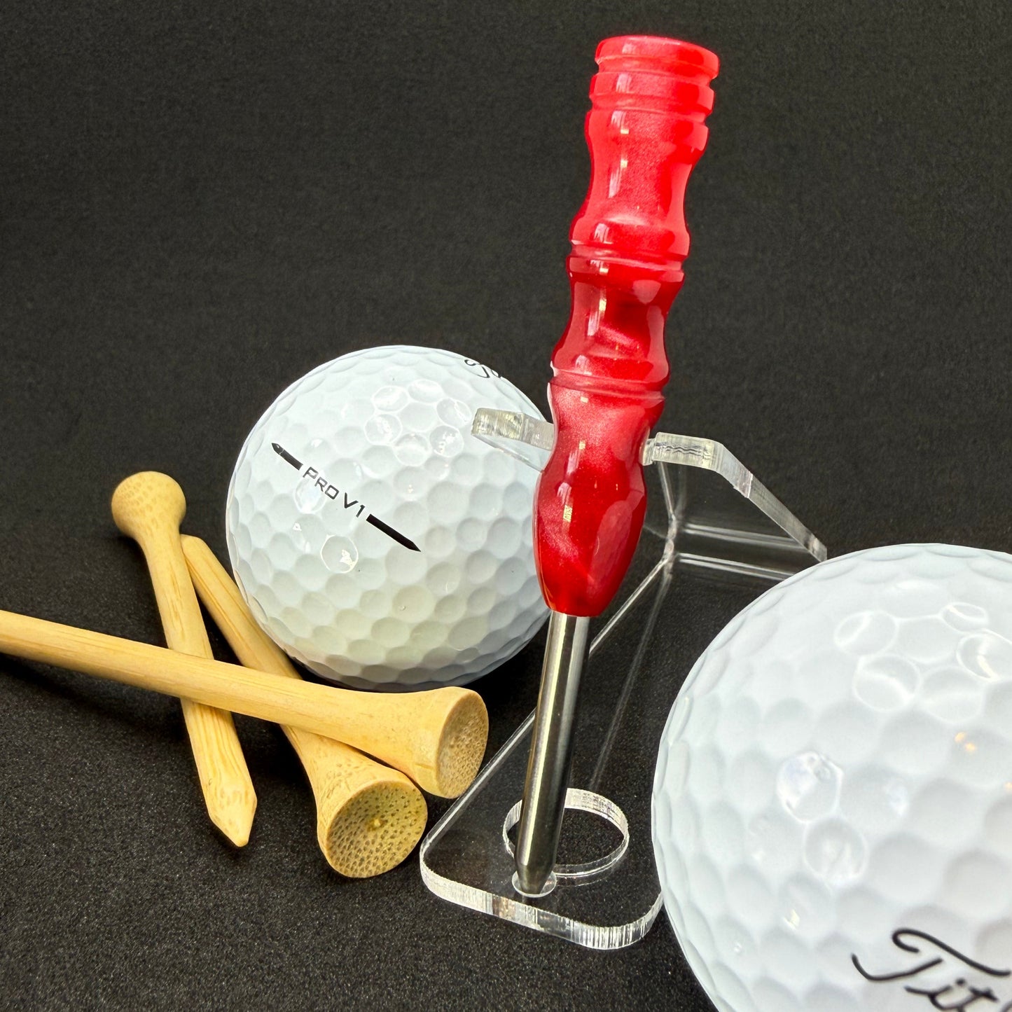 Handmade colorful titainum & acrylic golf divot repair tool for fixing pitch marks