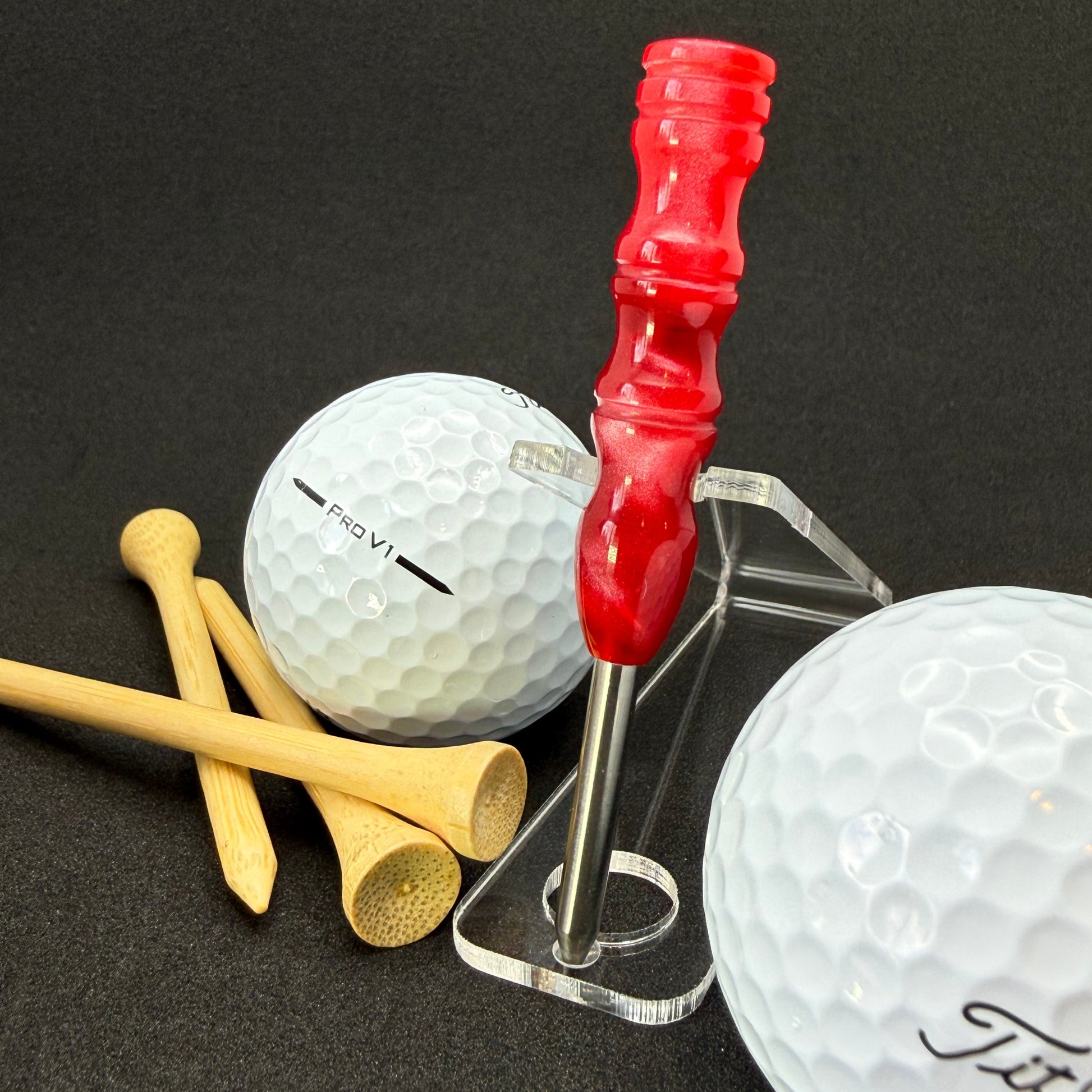 Handmade colorful titainum & acrylic golf divot repair tool for fixing pitch marks