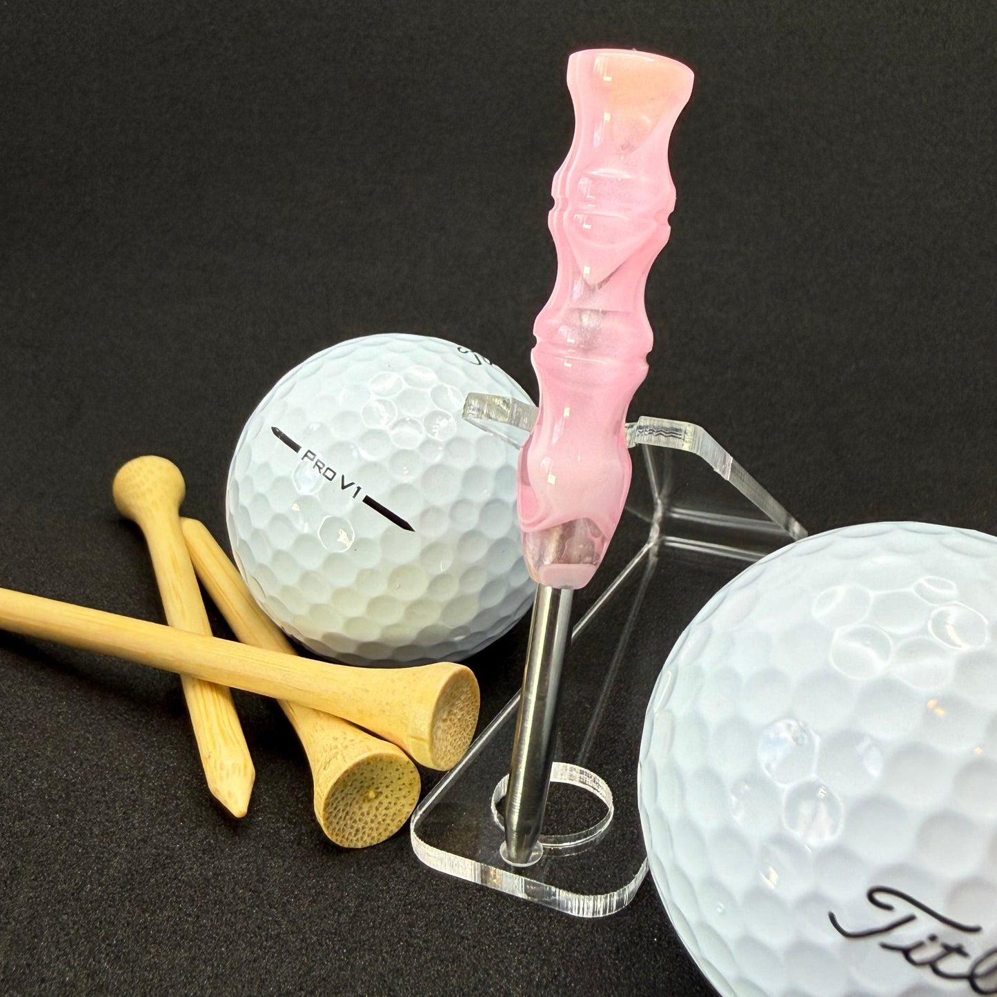 Handmade colorful titainum & acrylic golf divot repair tool for fixing pitch marks