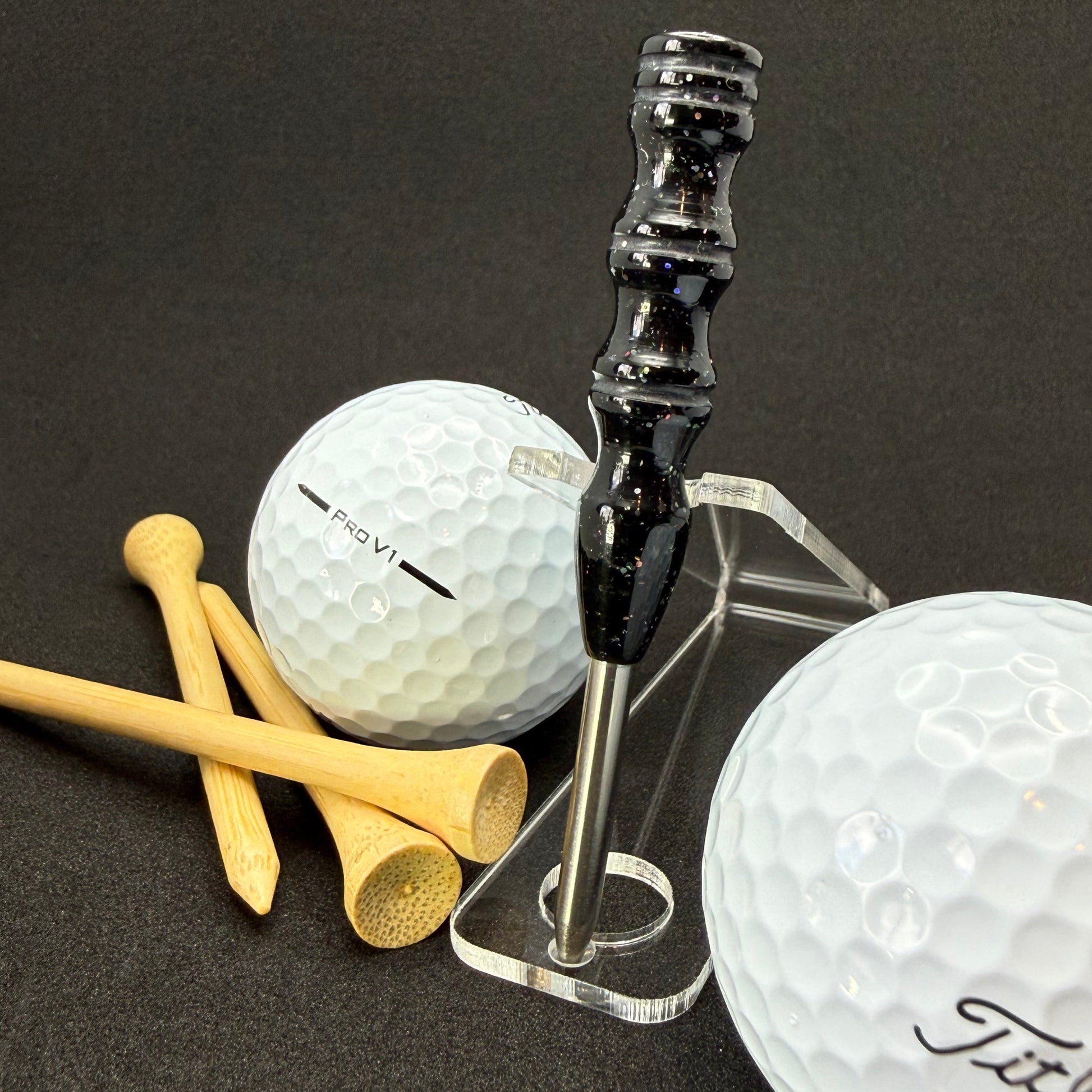 Handmade colorful titainum & acrylic golf divot repair tool for fixing pitch marks