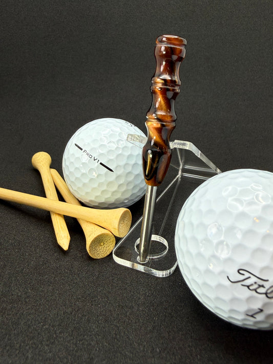 Handmade colorful titainum & acrylic golf divot repair tool for fixing pitch marks