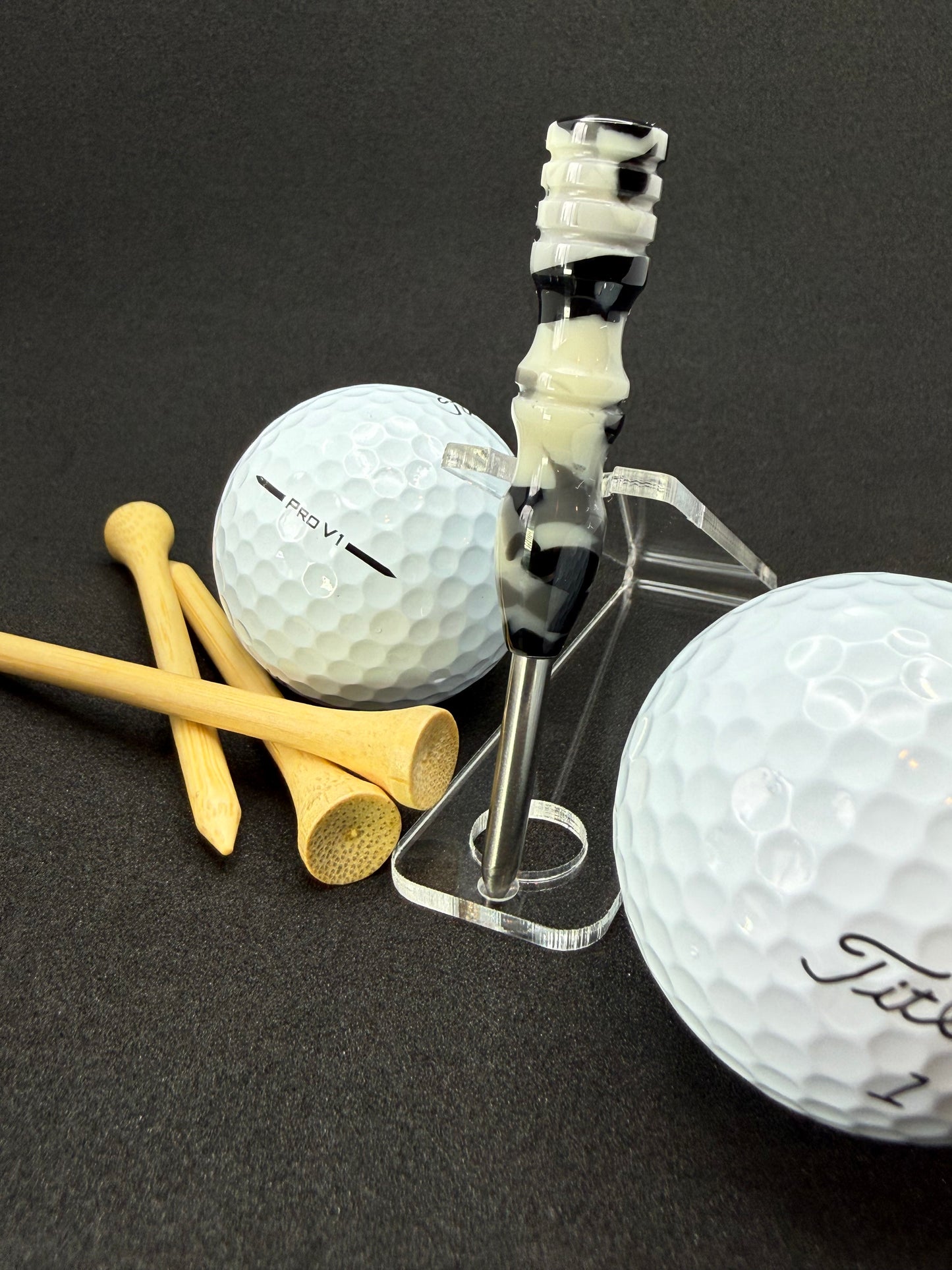 Handmade colorful titainum & acrylic golf divot repair tool for fixing pitch marks