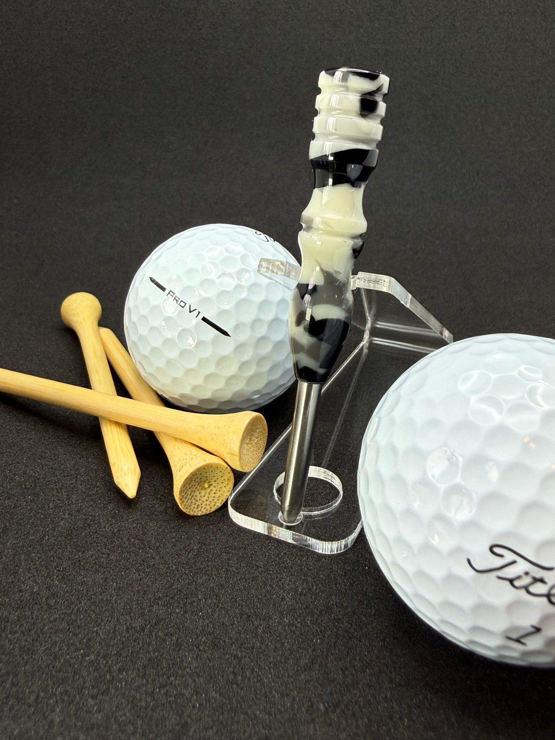 Handmade colorful titainum & acrylic golf divot repair tool for fixing pitch marks