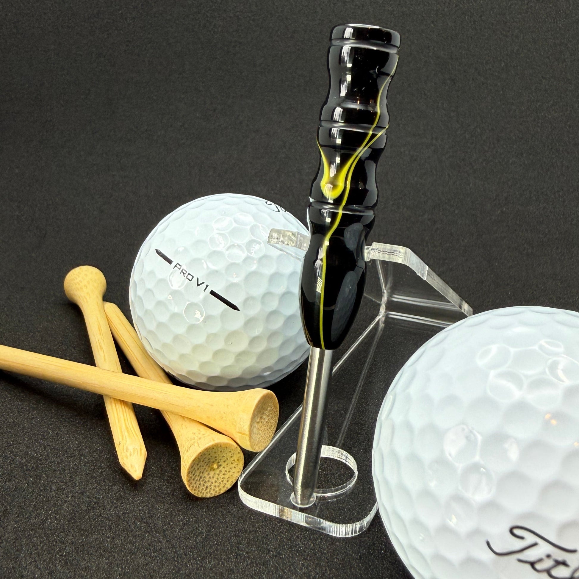 Handmade colorful titainum & acrylic golf divot repair tool for fixing pitch marks