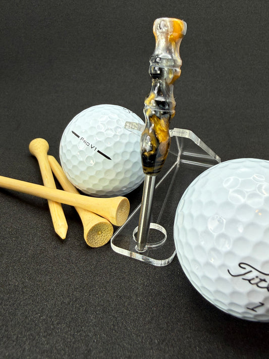 Handmade colorful titainum & acrylic golf divot repair tool for fixing pitch marks