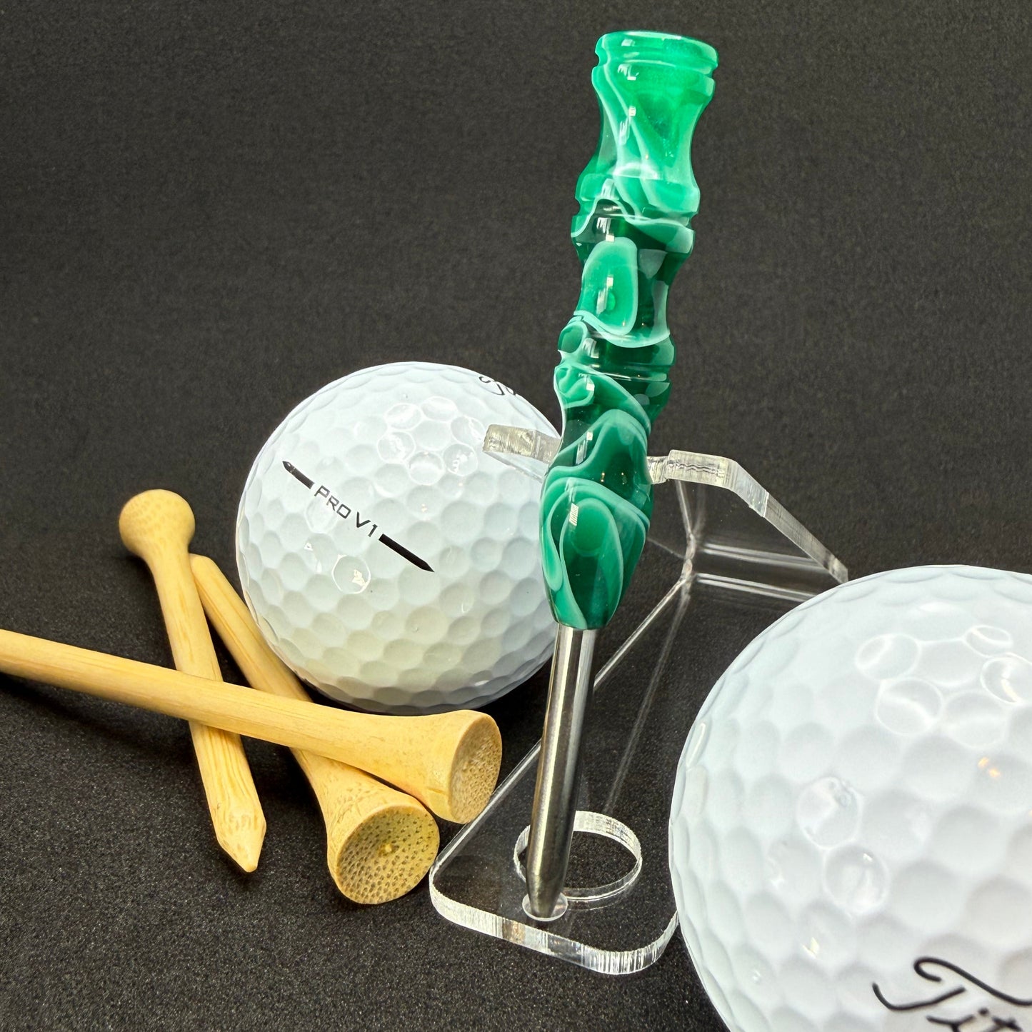 Handmade colorful titainum & acrylic golf divot repair tool for fixing pitch marks