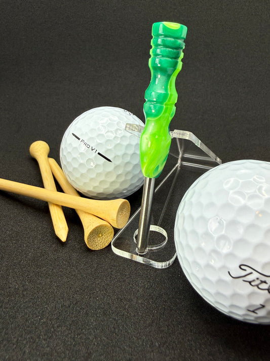 Handmade colorful titainum & acrylic golf divot repair tool for fixing pitch marks