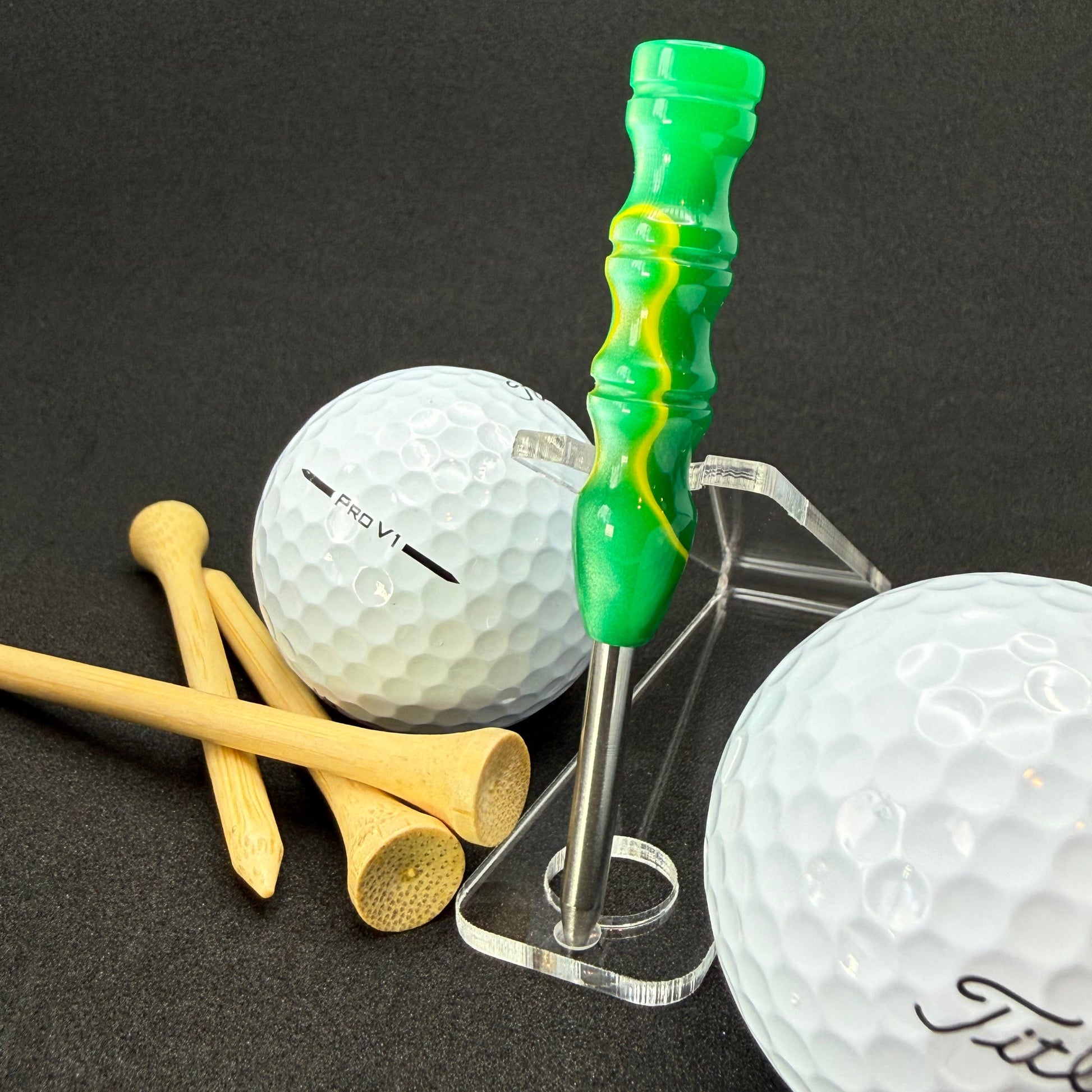 Handmade colorful titainum & acrylic golf divot repair tool for fixing pitch marks