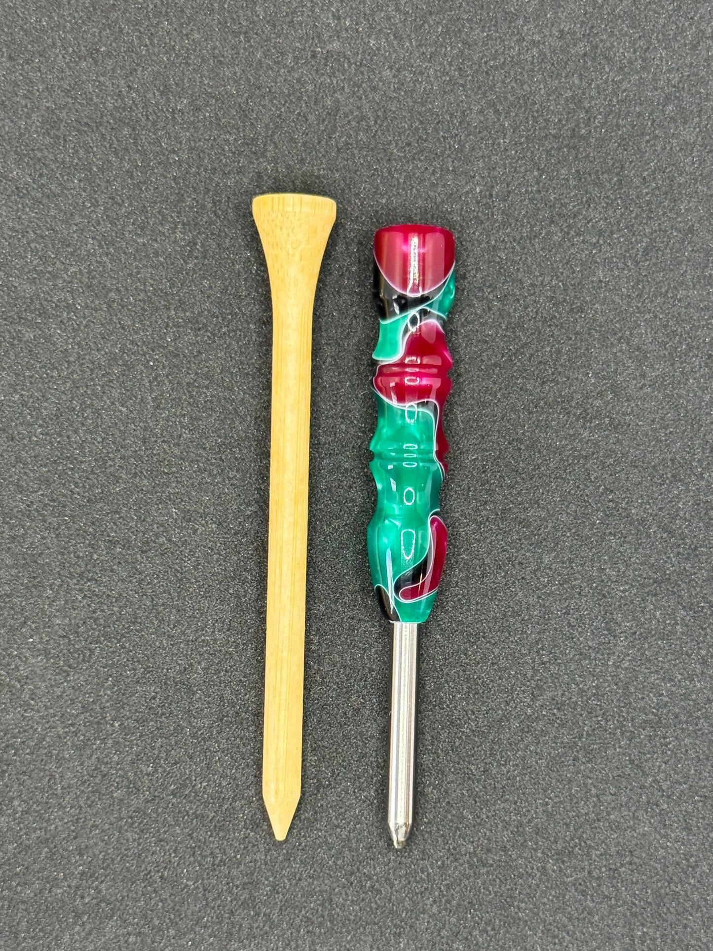 Single prong titanium divot tool - Retro