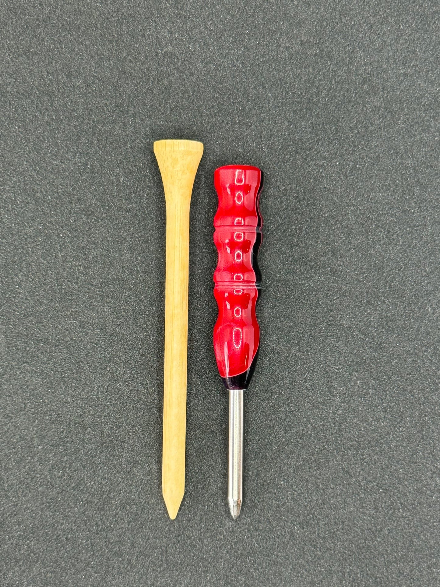 Single prong titanium divot tool - Cherry Bomb
