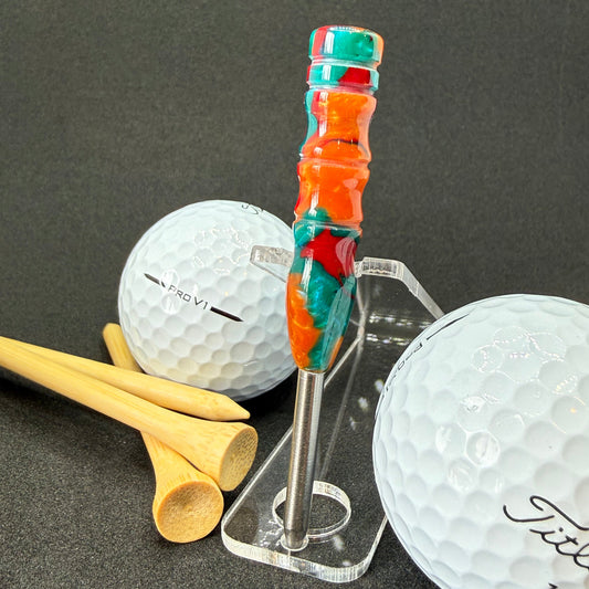 Handmade colorful titainum & acrylic golf divot repair tool for fixing pitch marks